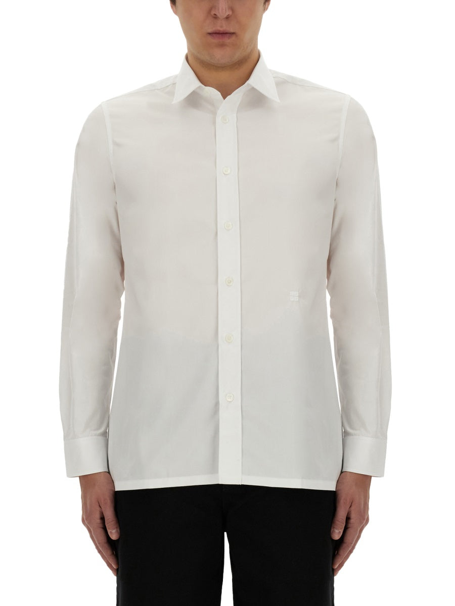 GIVENCHY Men's Rounded Hem Cotton Shirt