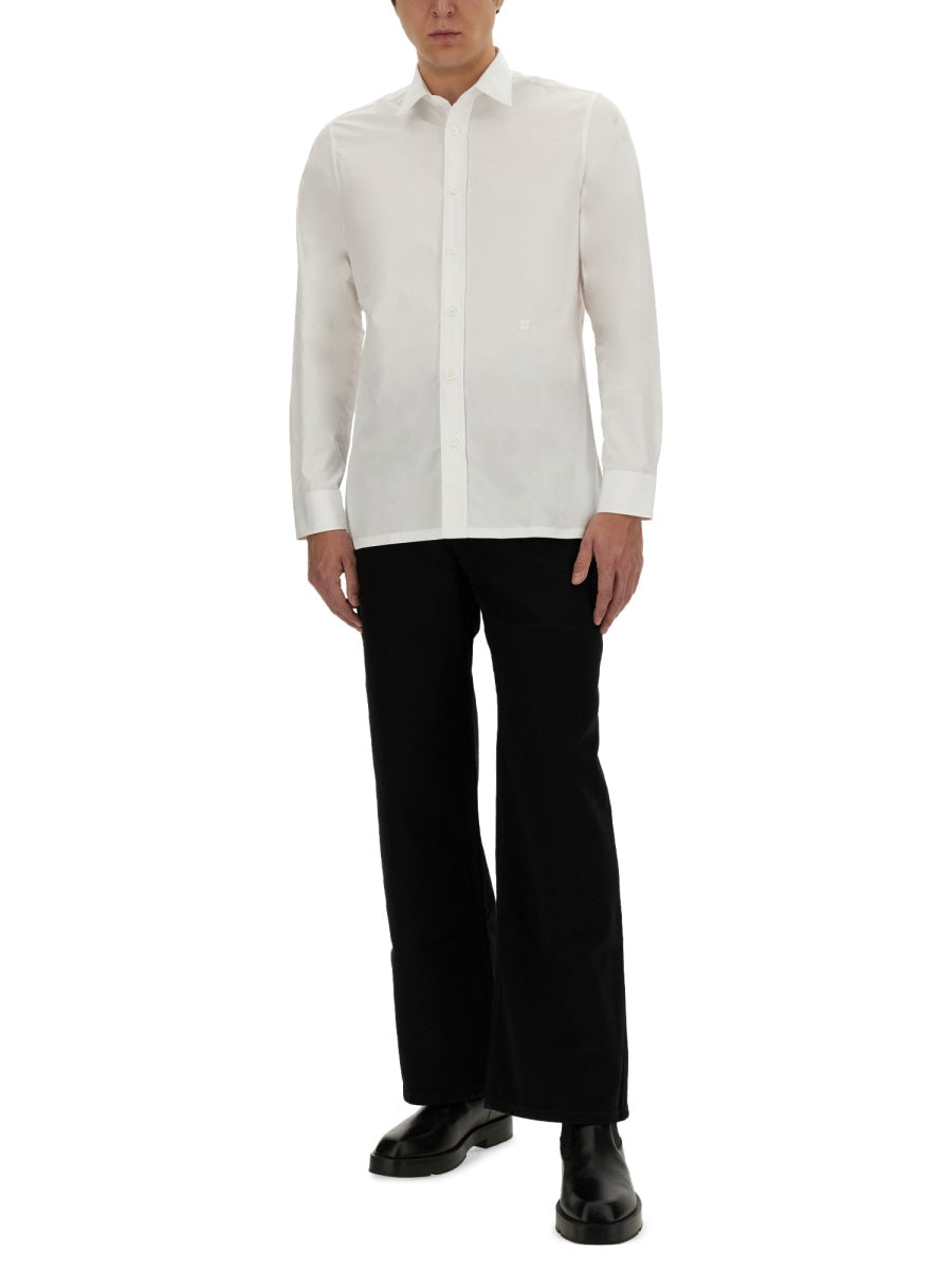 GIVENCHY Men's Rounded Hem Cotton Shirt