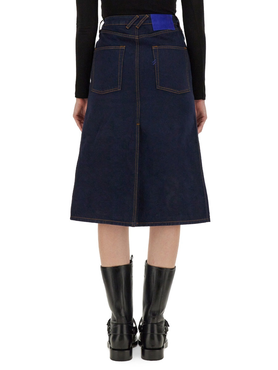 BURBERRY Denim Skirt - Size 8 UK