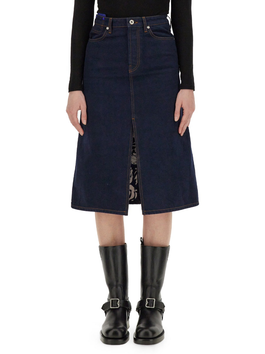 BURBERRY Denim Skirt - Size 8 UK