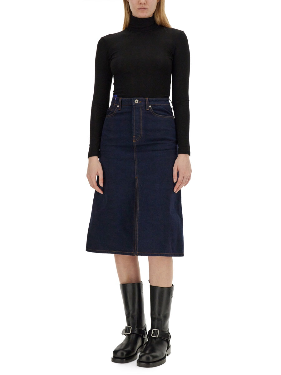 BURBERRY Denim Skirt - Size 8 UK