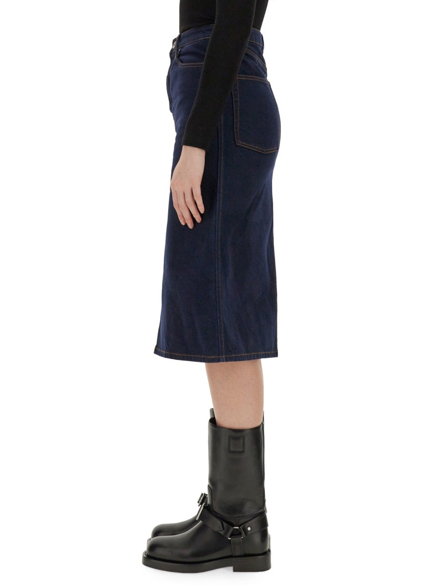 BURBERRY Denim Skirt - Size 8 UK