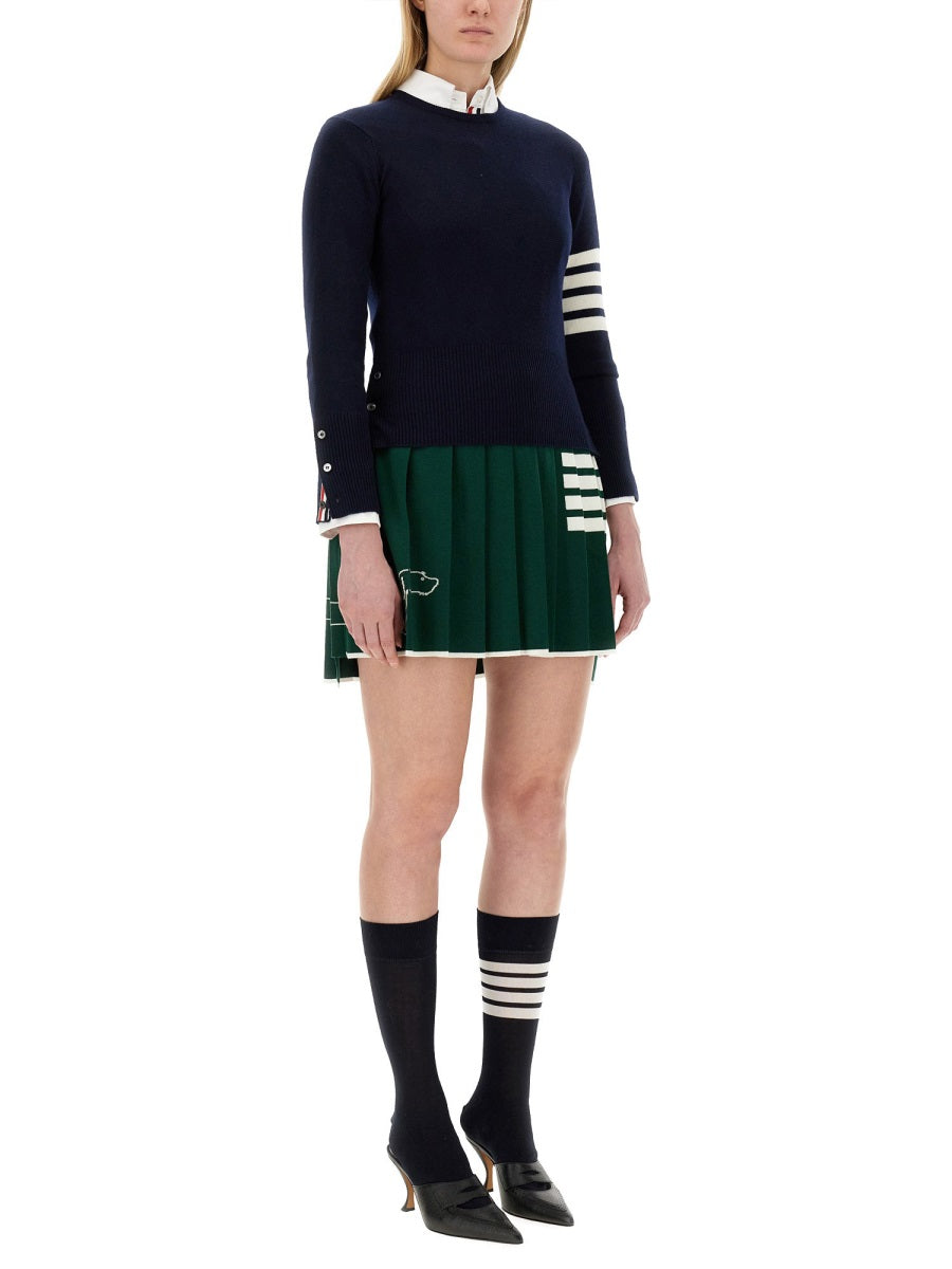 THOM BROWNE 4-Bar Cashmere Mini Shirt - Size 40