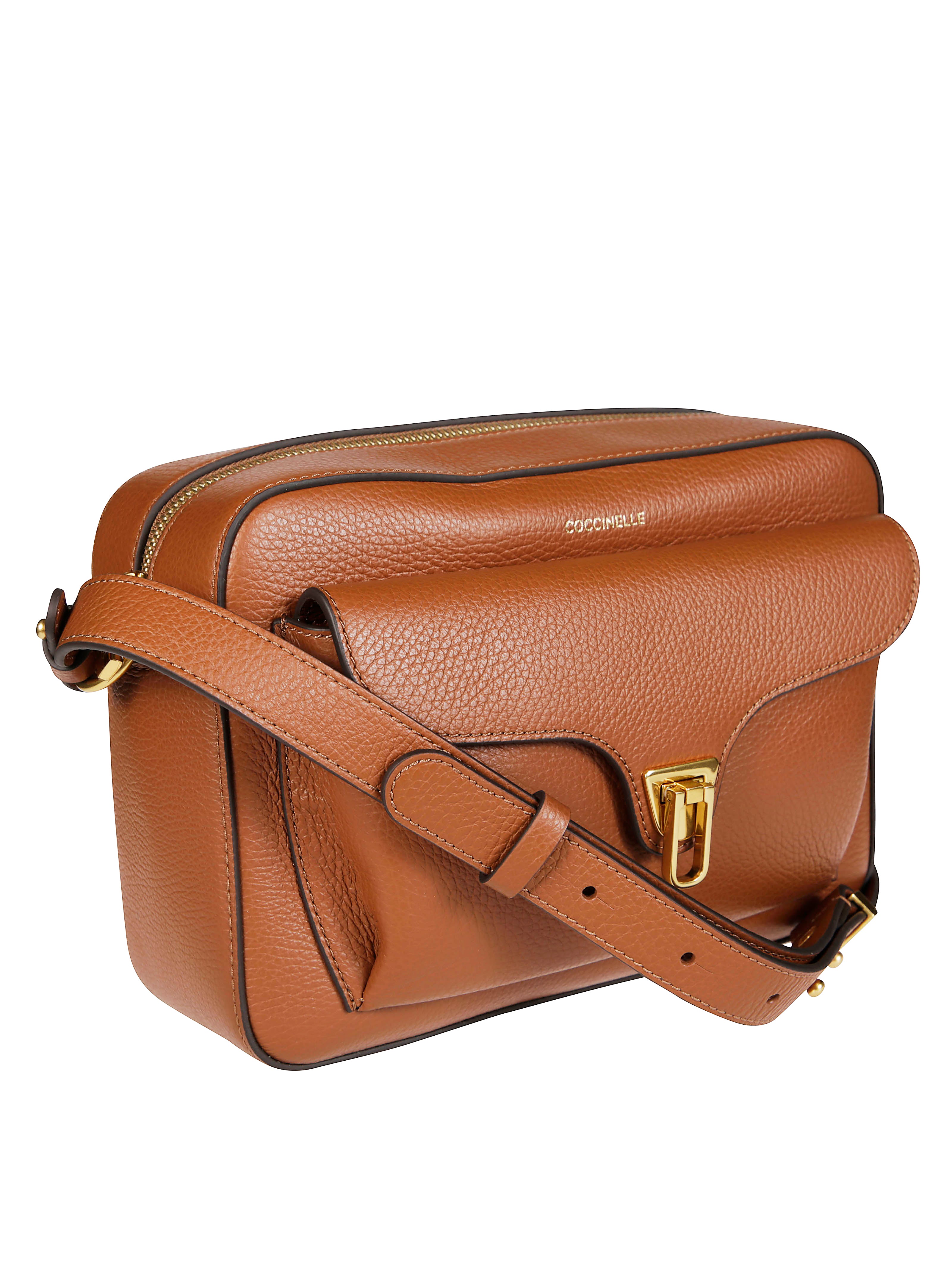 COCCINELLE Soft Leather Crossbody Bag with Adjustable Belt - Large