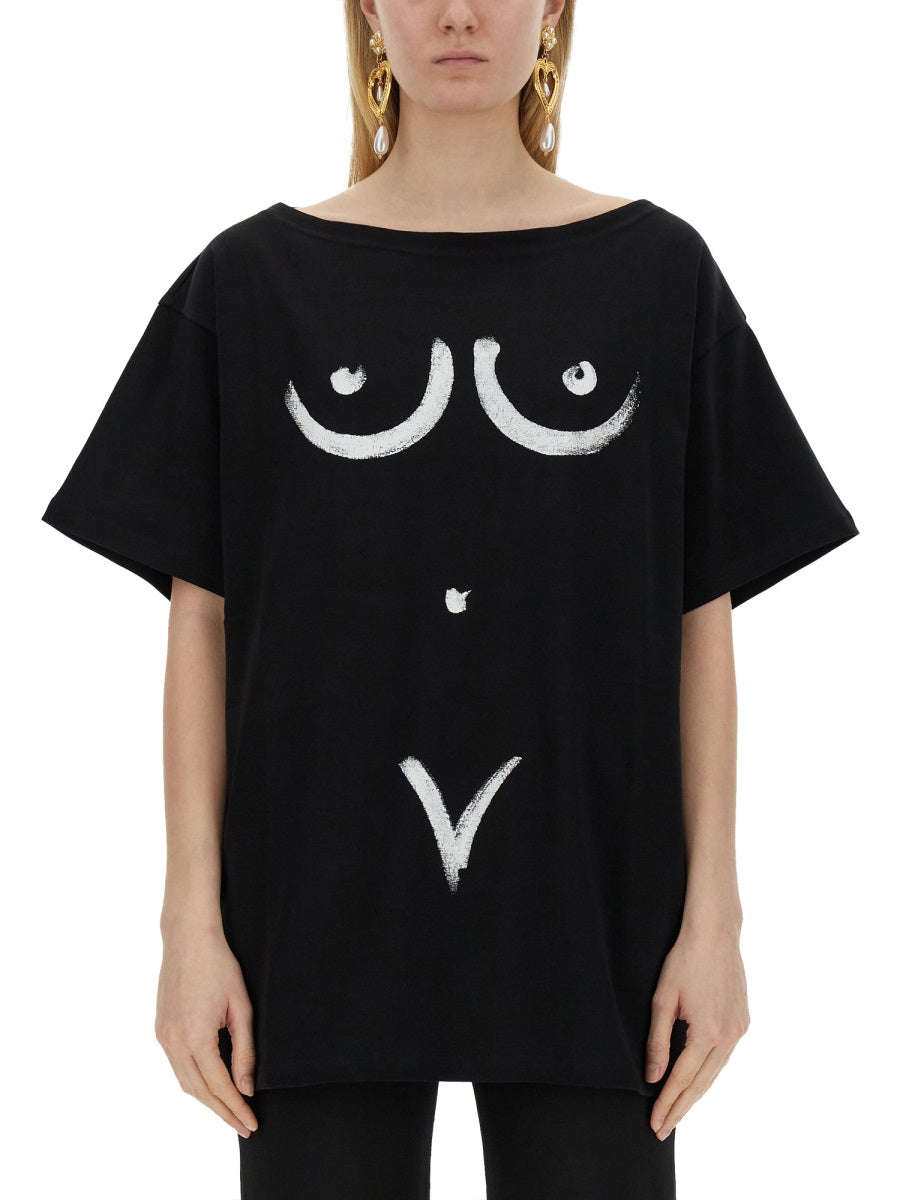 MOSCHINO Interlock Body Print T-Shirt - Size 40