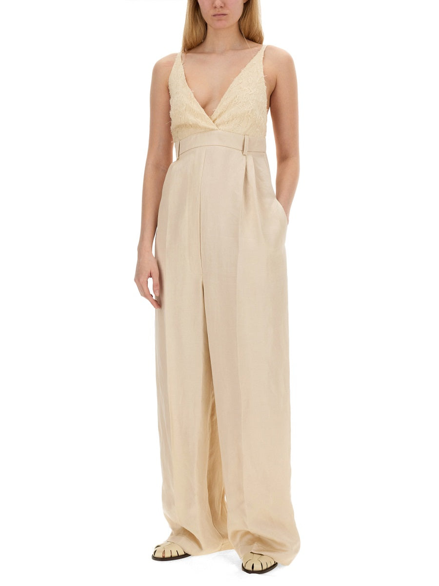 ALYSI Regular Fit Satin Jumpsuit - Size 40