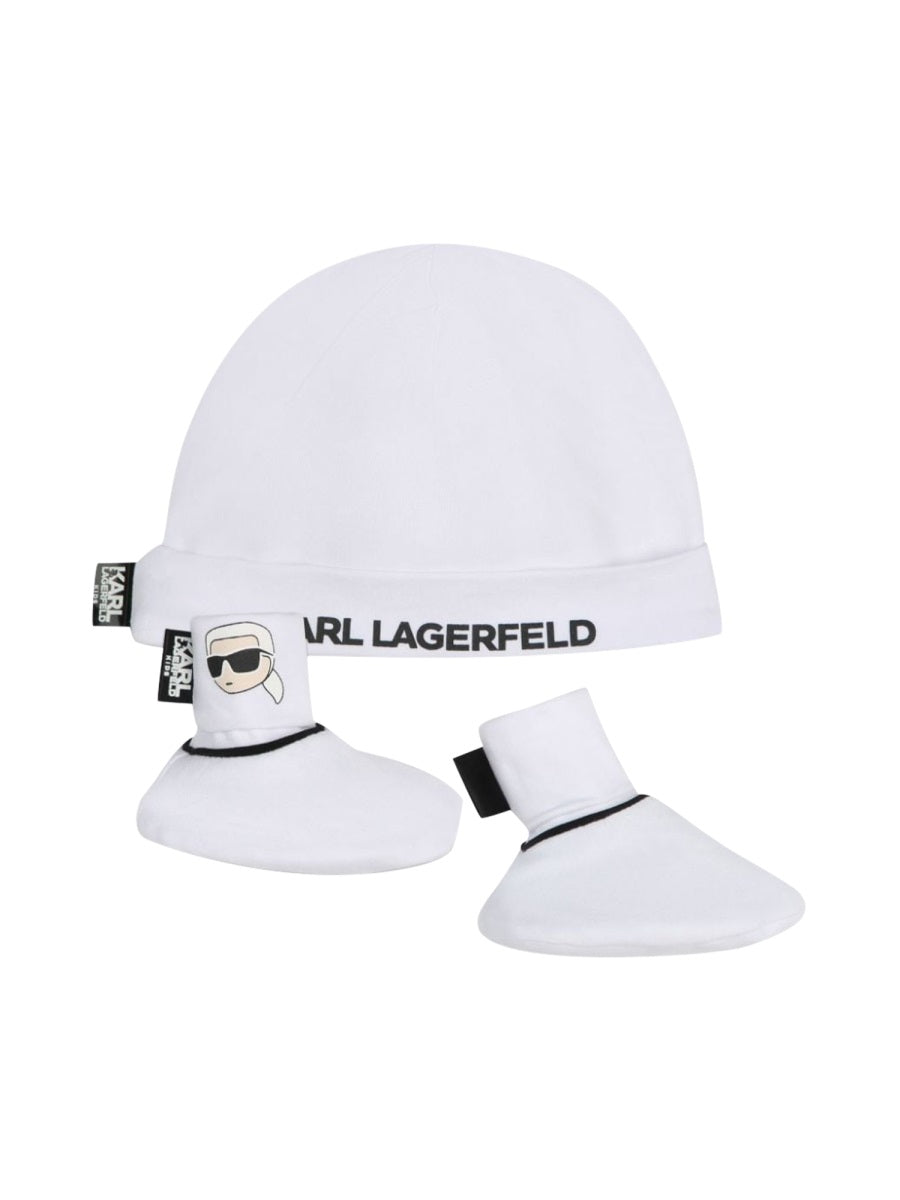 KARL LAGERFELD Mini Bonnet and Slippers Set