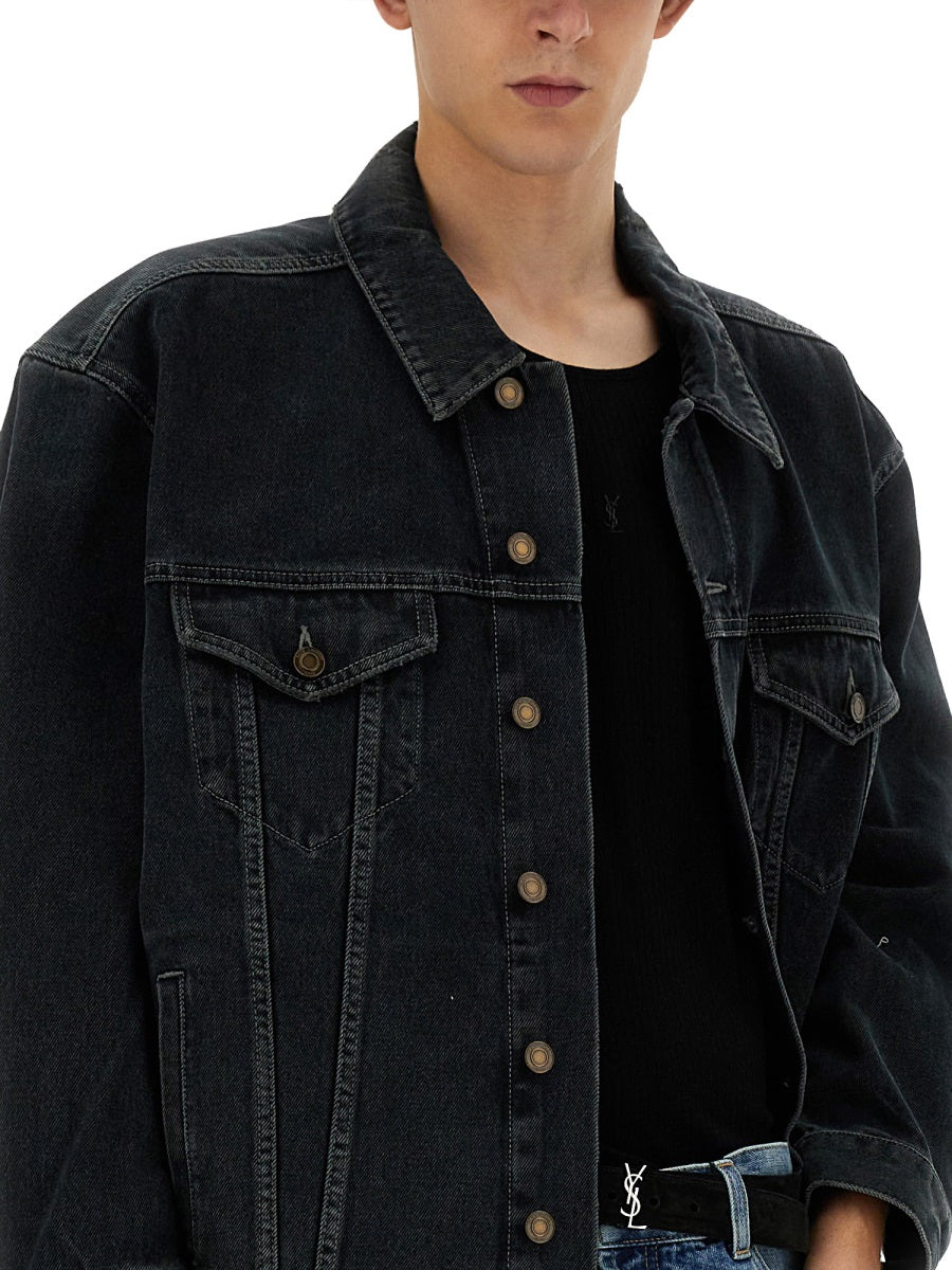 SAINT LAURENT Oversized Denim Jacket - Size 48