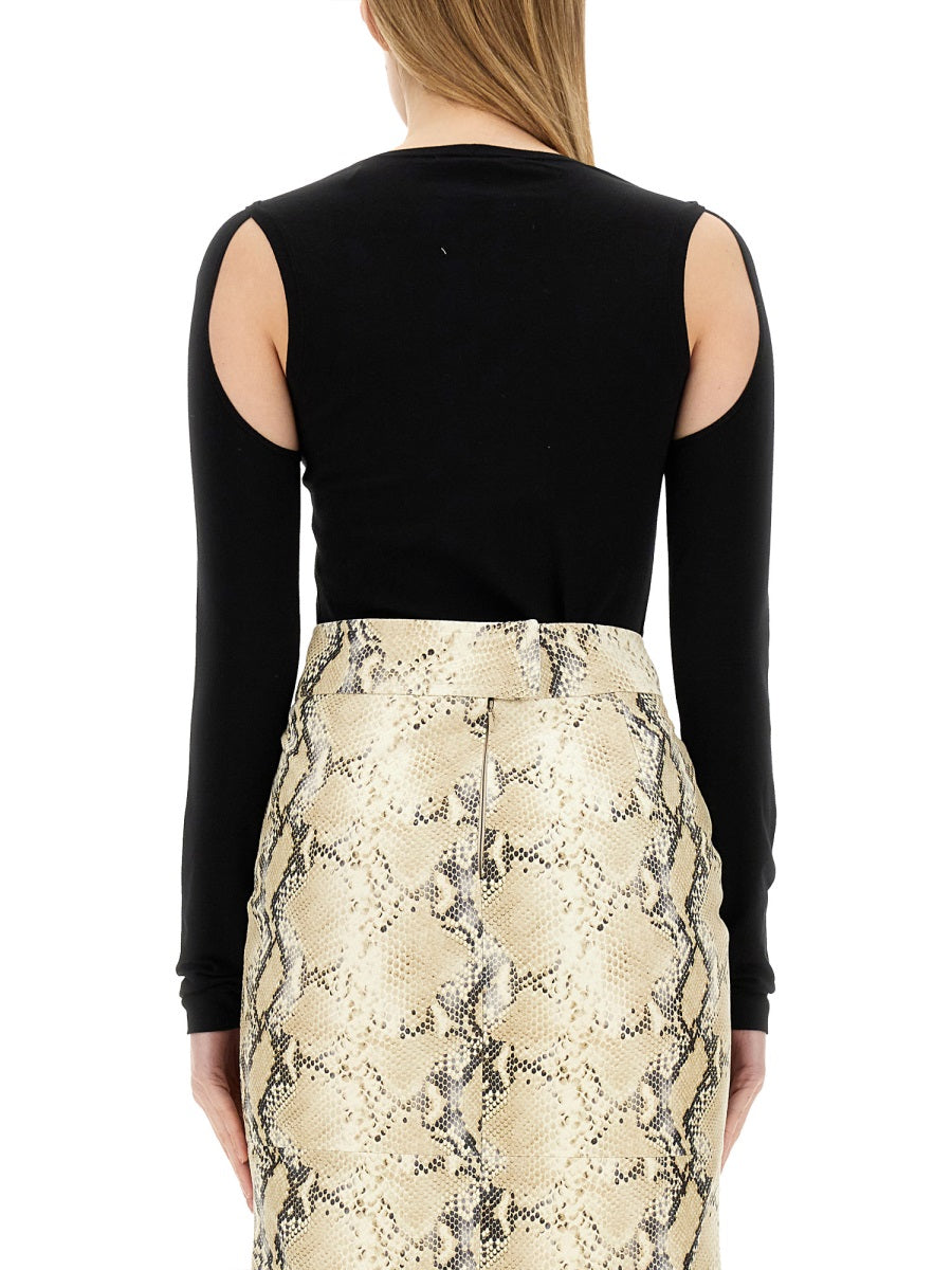 HELMUT LANG Cut-Out Cotton Top - Size S