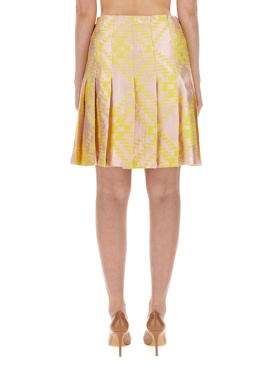 BURBERRY Check Pattern Skirt - Size 6 UK