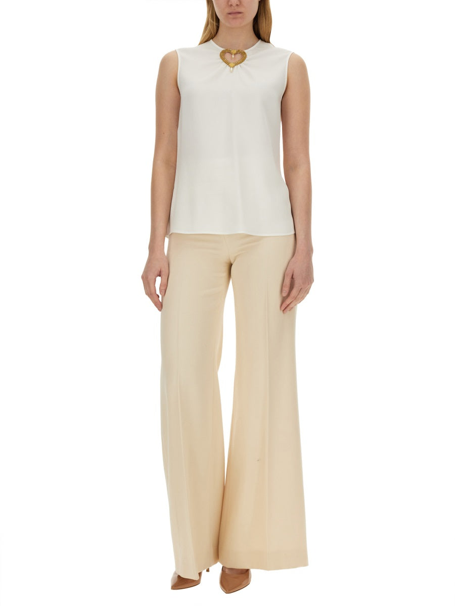 MOSCHINO Blouse with Heart Applique - Size 40 IT