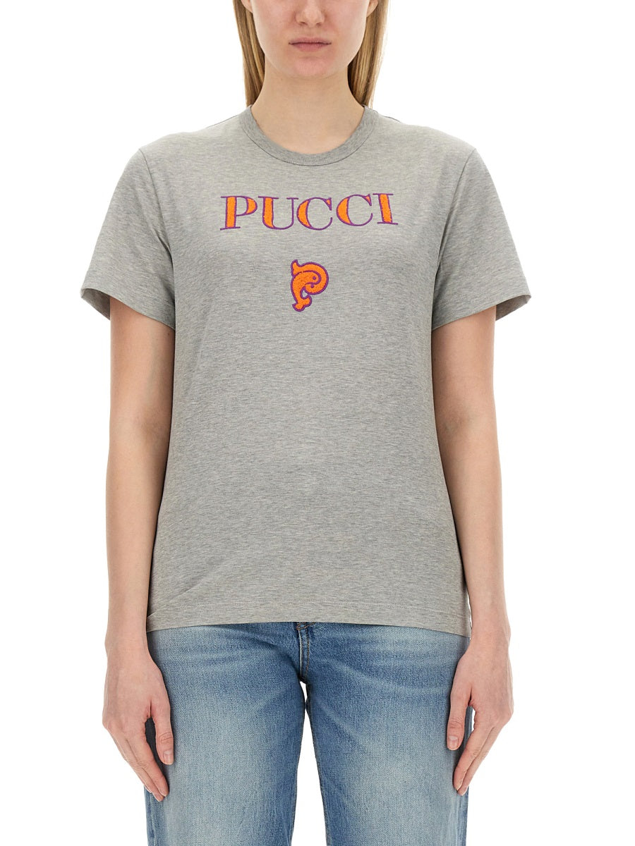 PUCCI Regular Fit Logo T-Shirt for Women - Size S