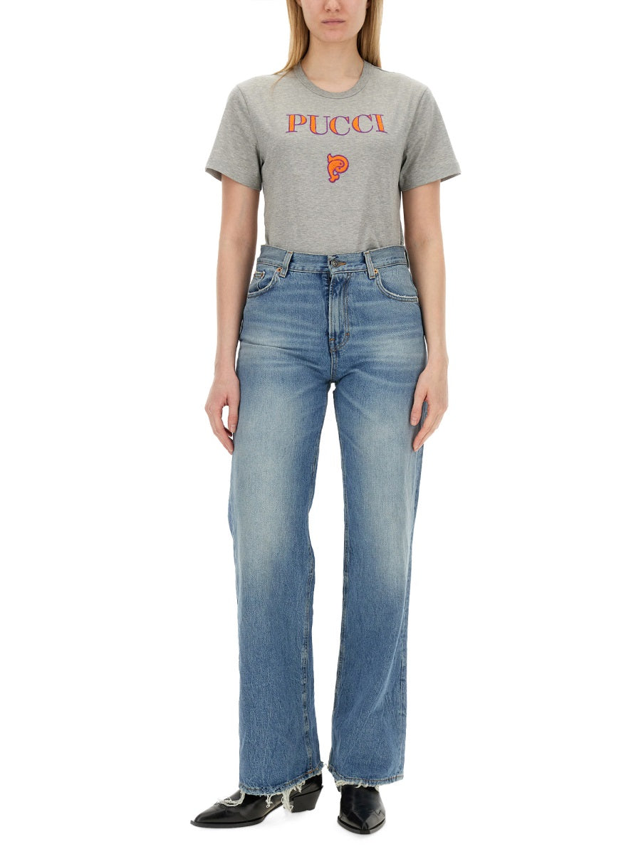 PUCCI Regular Fit Logo T-Shirt for Women - Size S