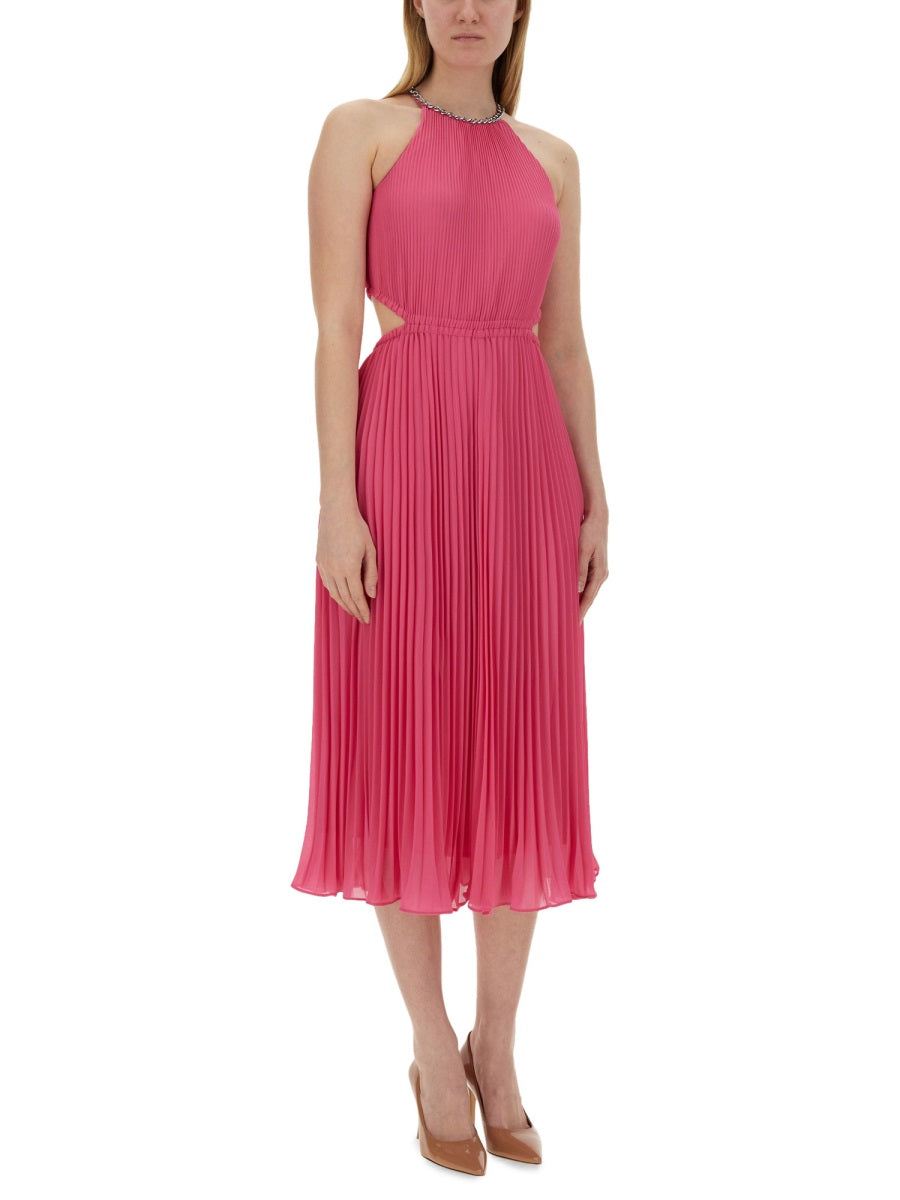MICHAEL BY MICHAEL KORS Pleated Georgette Dress with Cut-Out Details - Regular Fit