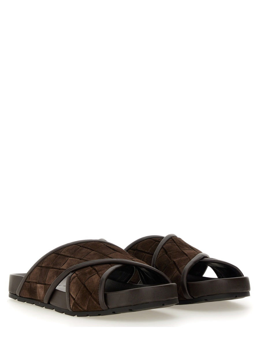 BOTTEGA VENETA Men's Leather Sandal 'Tarik'