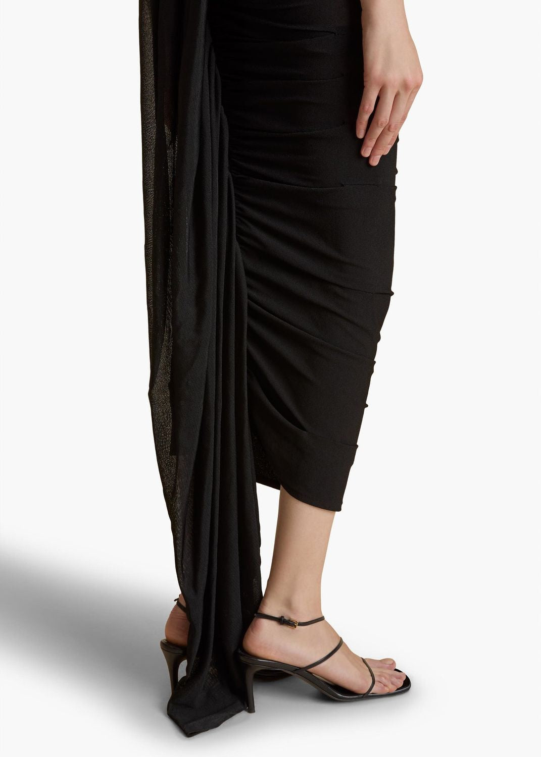 KHAITE Aura Mini Skirt with Waterfall Folds