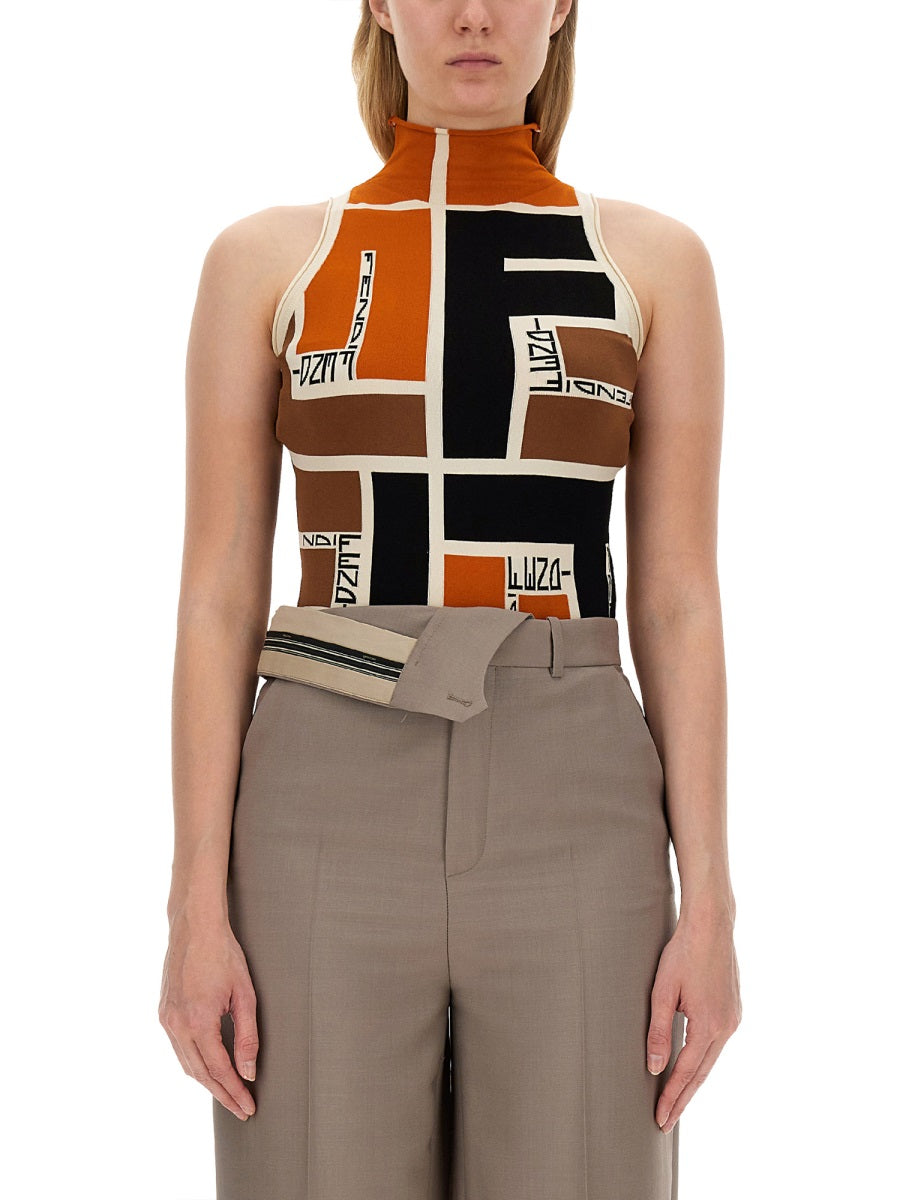 FENDI Puzzle Pattern Top - Size 40 IT