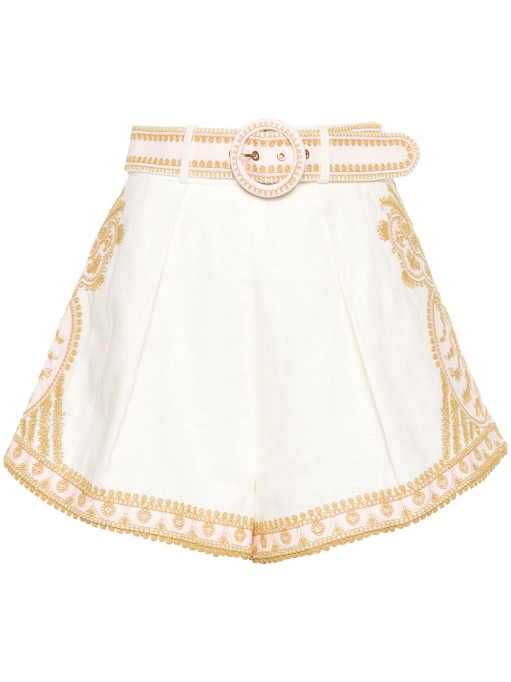 ZIMMERMANN Embroidered Linen Shorts for Women