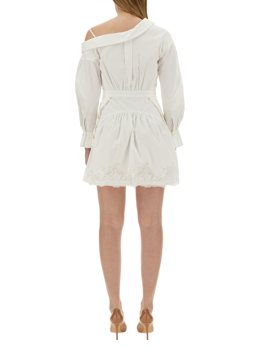 SELF-PORTRAIT Cotton Lace Mini Dress Size 8