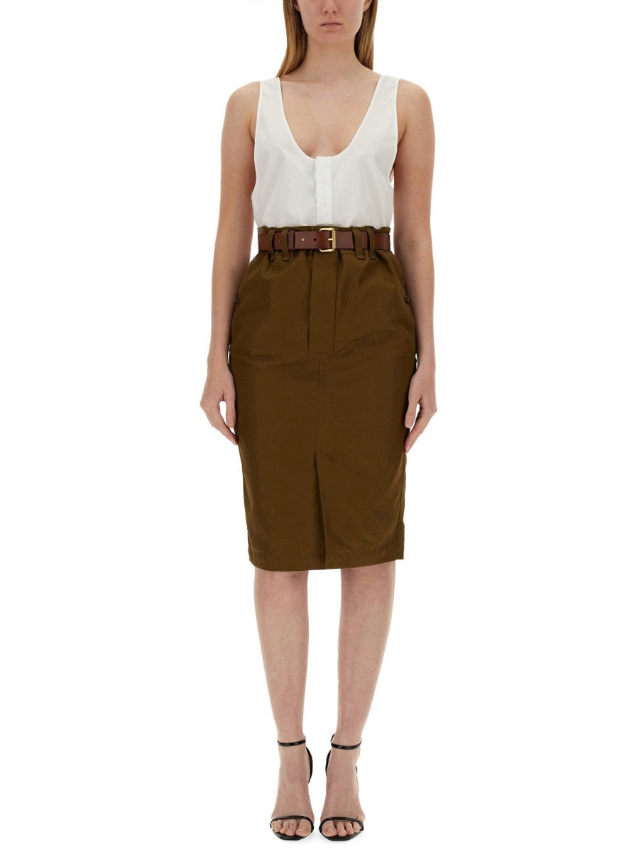 SAINT LAURENT Women's Cotton Mini Henley Dinghy Top