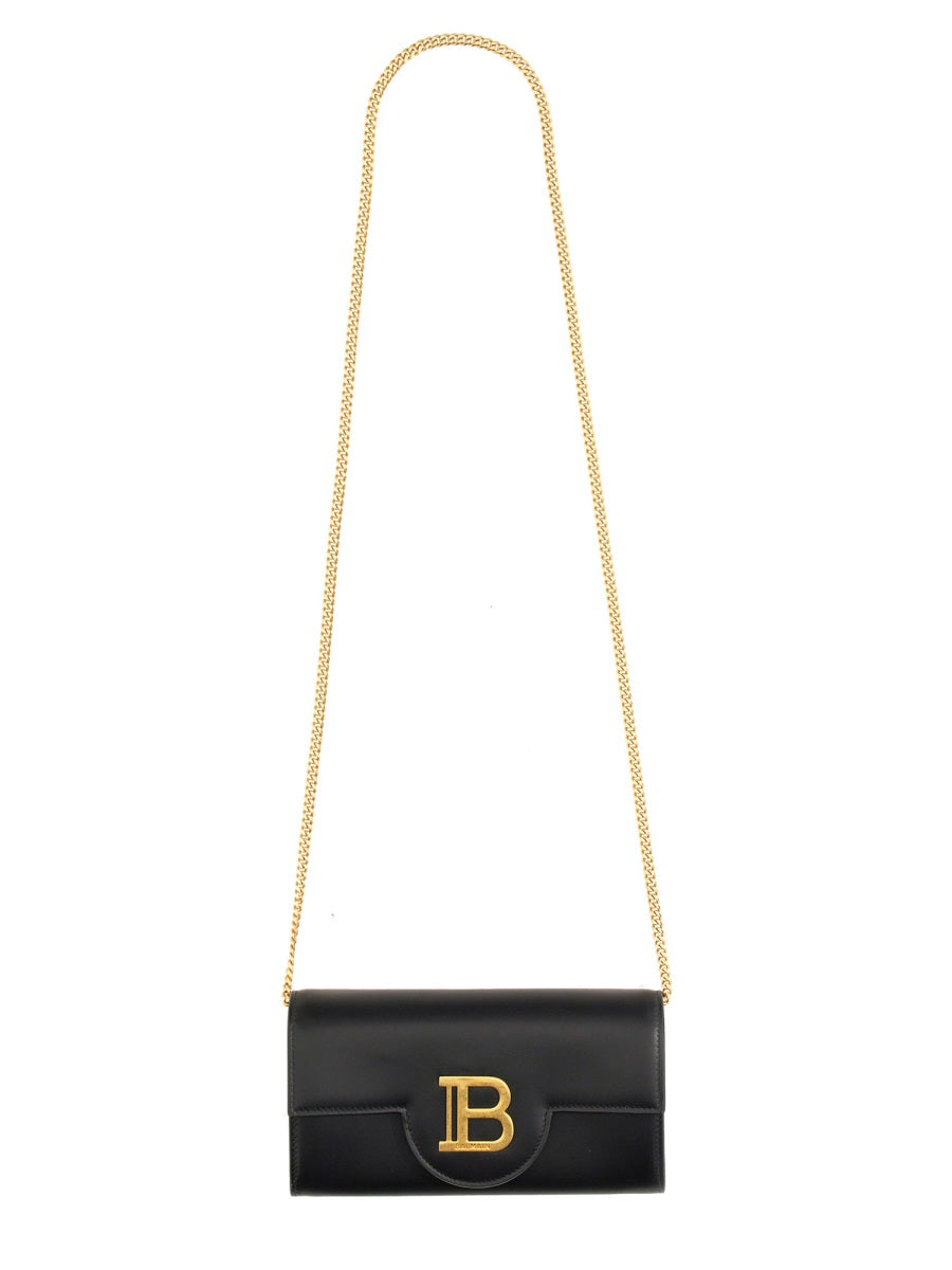 BALMAIN Mini Leather Shoulder Bag - 10.5 CM X 30 CM X 3 CM