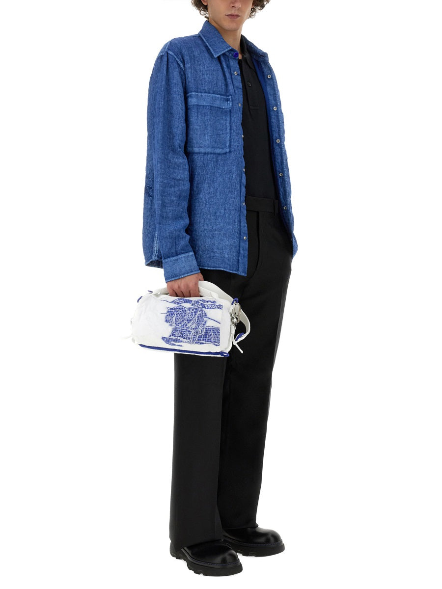 BURBERRY Men's Regular Fit Linen Shirt - Size L