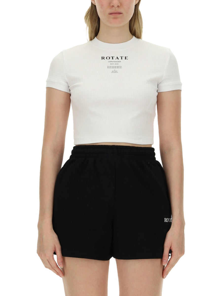 ROTATE BIRGER CHRISTENSEN Slim Fit Logo T-Shirt - Size S