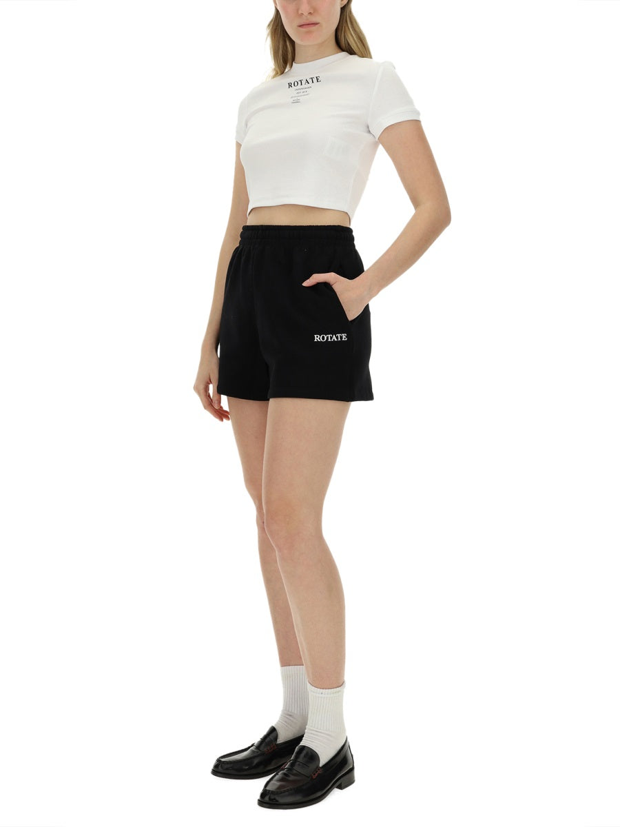 ROTATE BIRGER CHRISTENSEN Slim Fit Logo T-Shirt - Size S