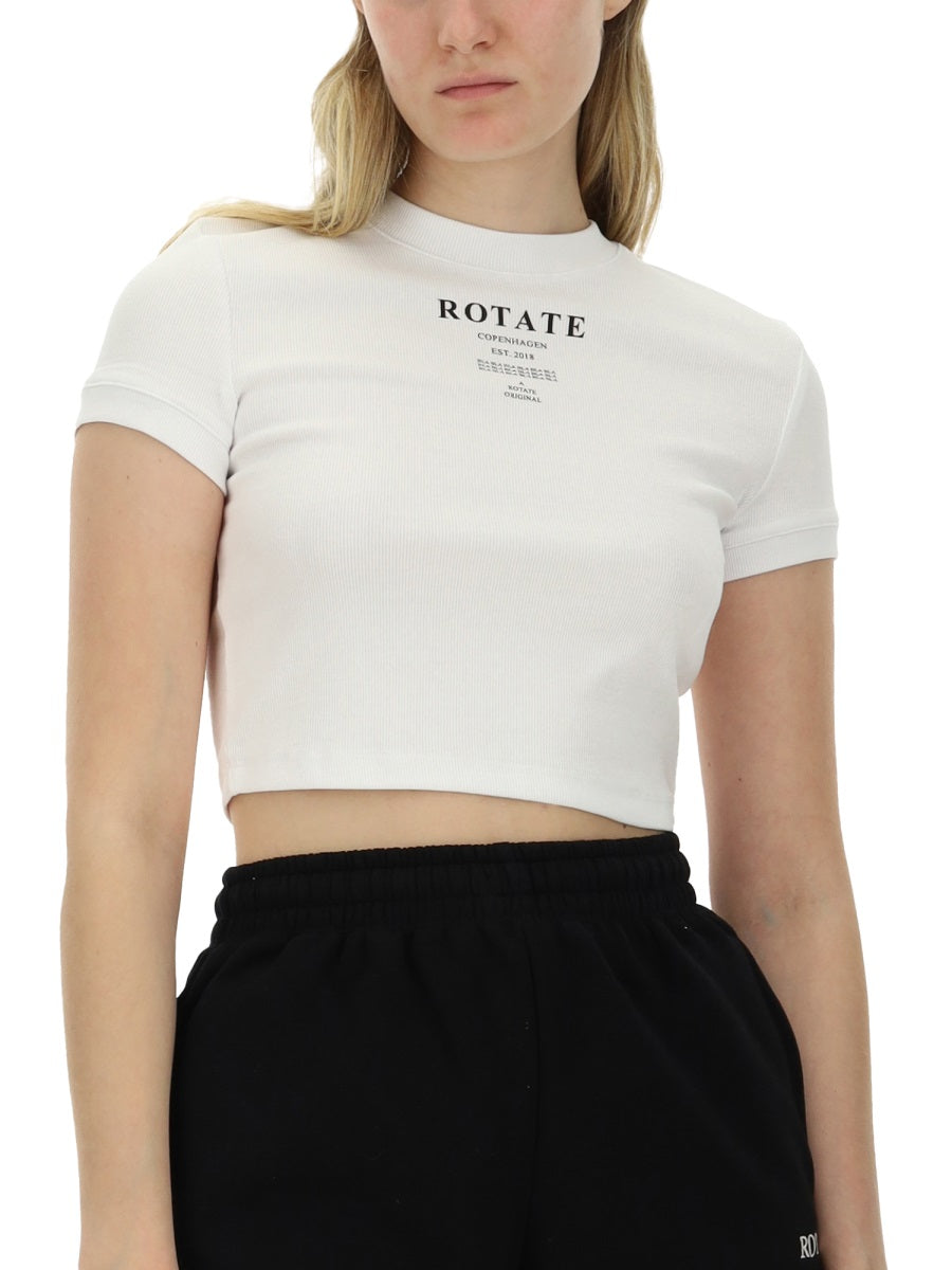 ROTATE BIRGER CHRISTENSEN Slim Fit Logo T-Shirt - Size S