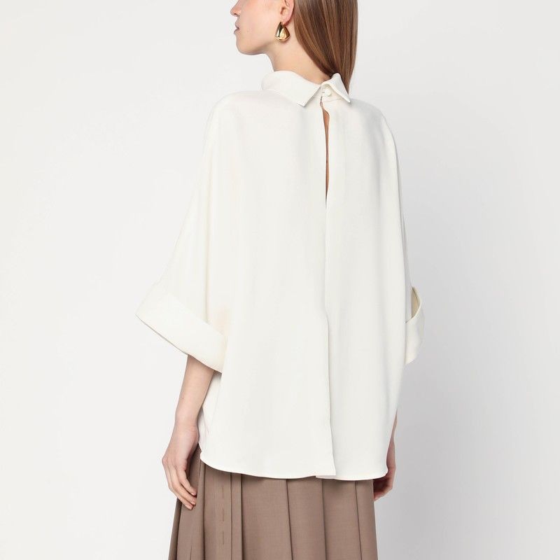 MKDT STUDIO Creased Pleated Blouse with Batwing Sleeves