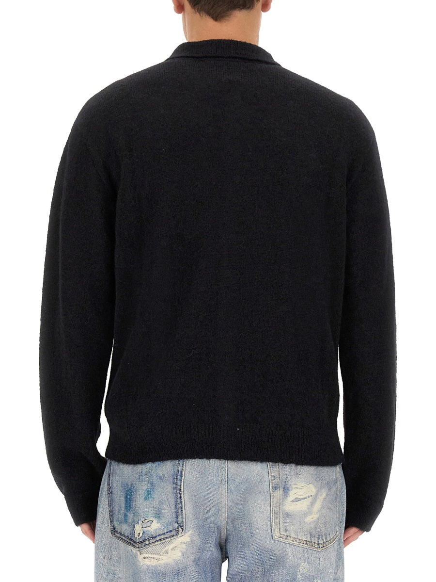 OUR LEGACY Fuzzy Alpaca Blend Polo Shirt