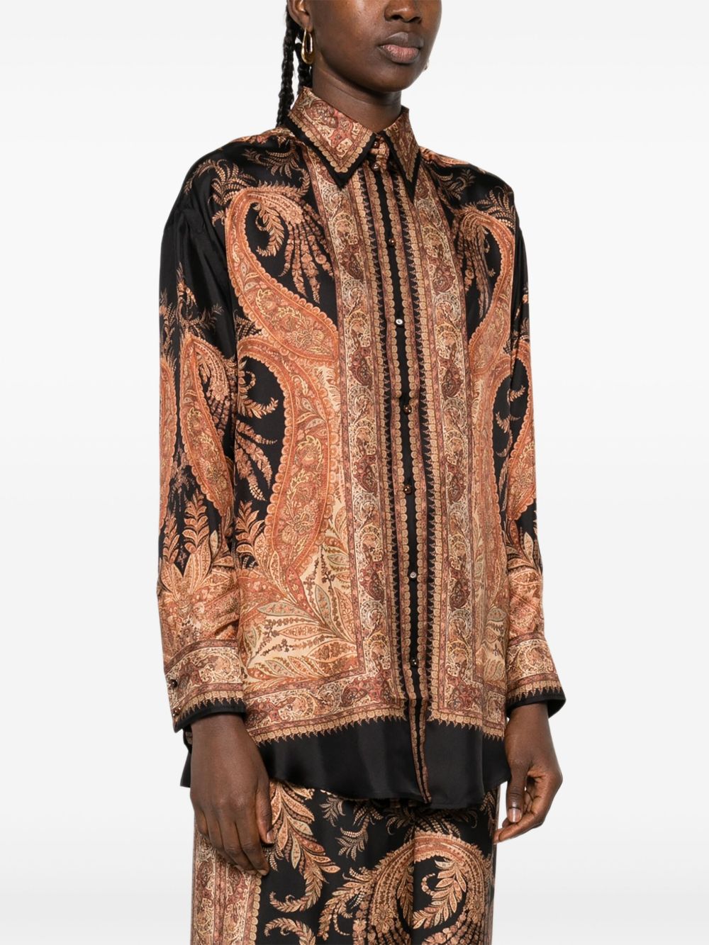 ZIMMERMANN Hypnotic Silk Shirt with Paisley Print - Long Sleeves