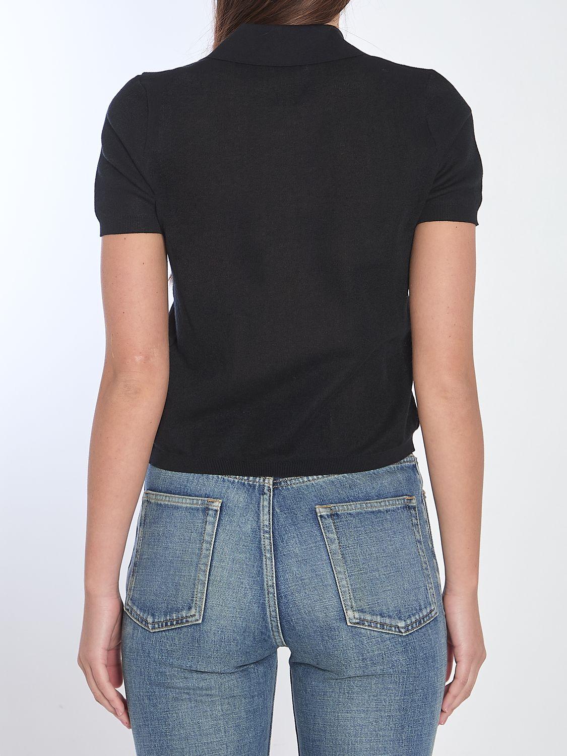 MONCLER Slim Fit Polo Shirt with Embroidered Logo - XS