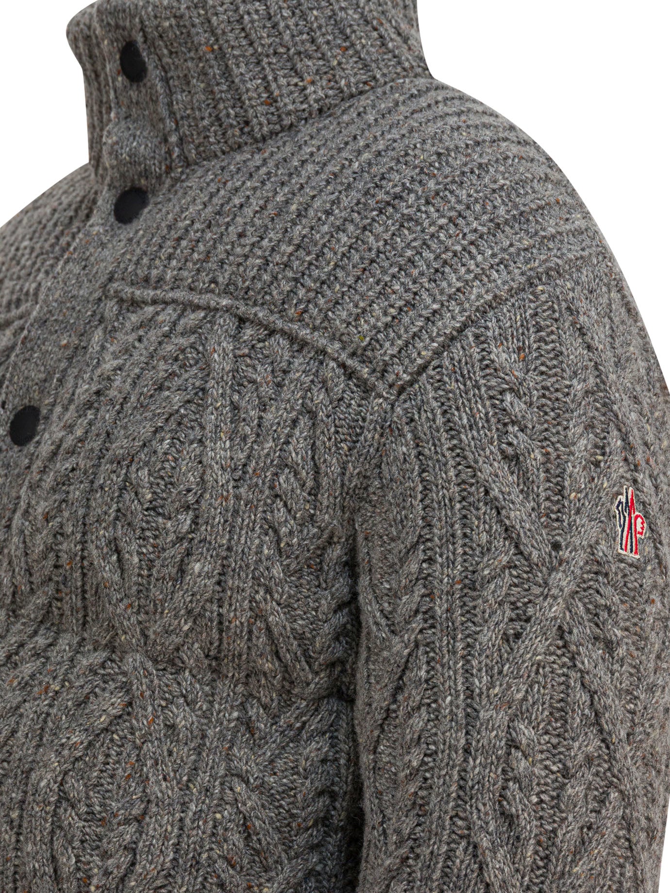 MONCLER GRENOBLE Regular Fit Wool Tweed Down Jacket