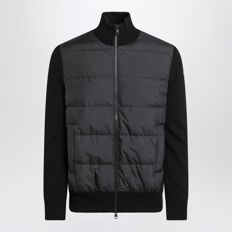 MONCLER Bi-Material Jacket – Nylon Body, Wool Sleeves & Collar