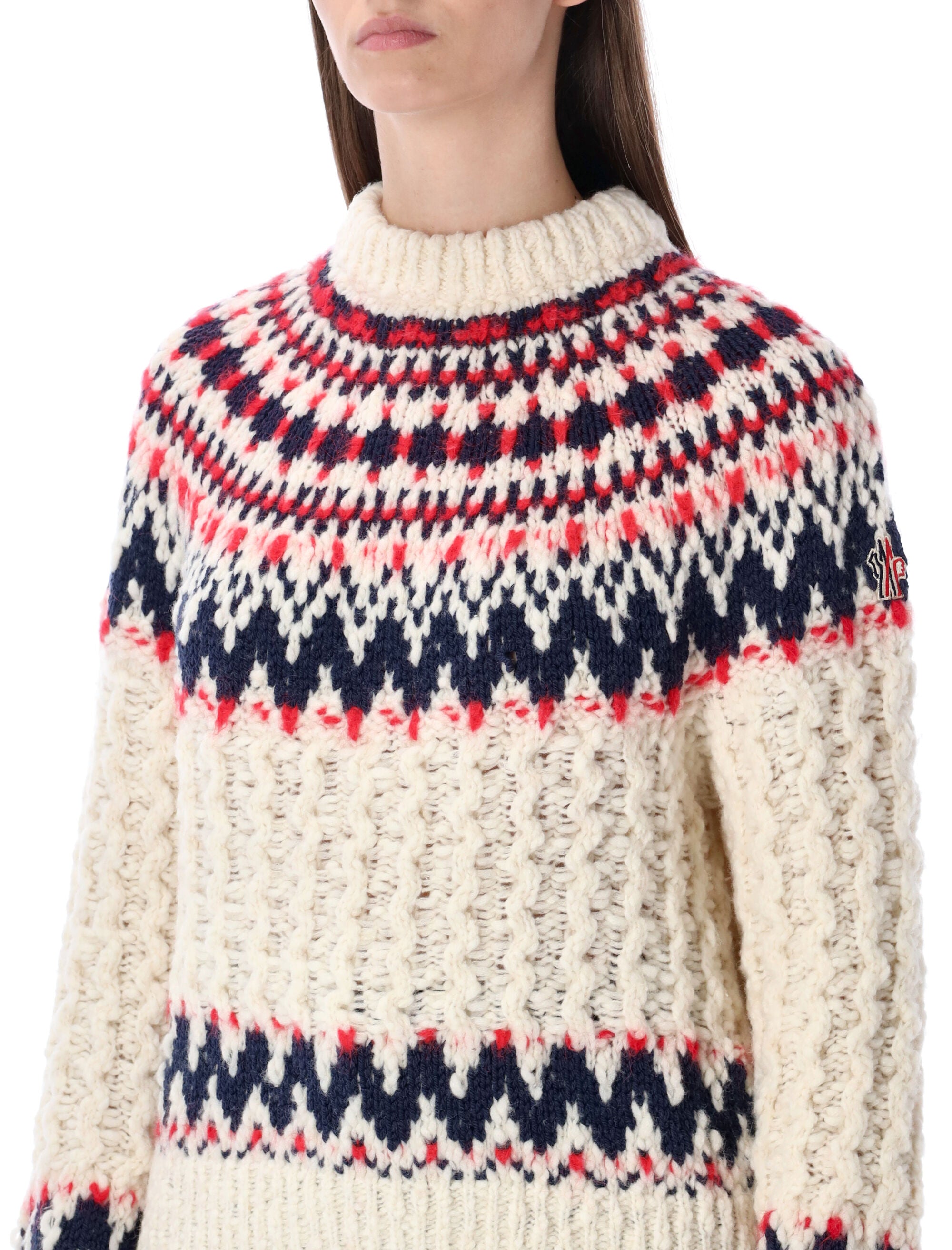 MONCLER GRENOBLE Geometric Jacquard Wool Blend Jumper - Women's Size S