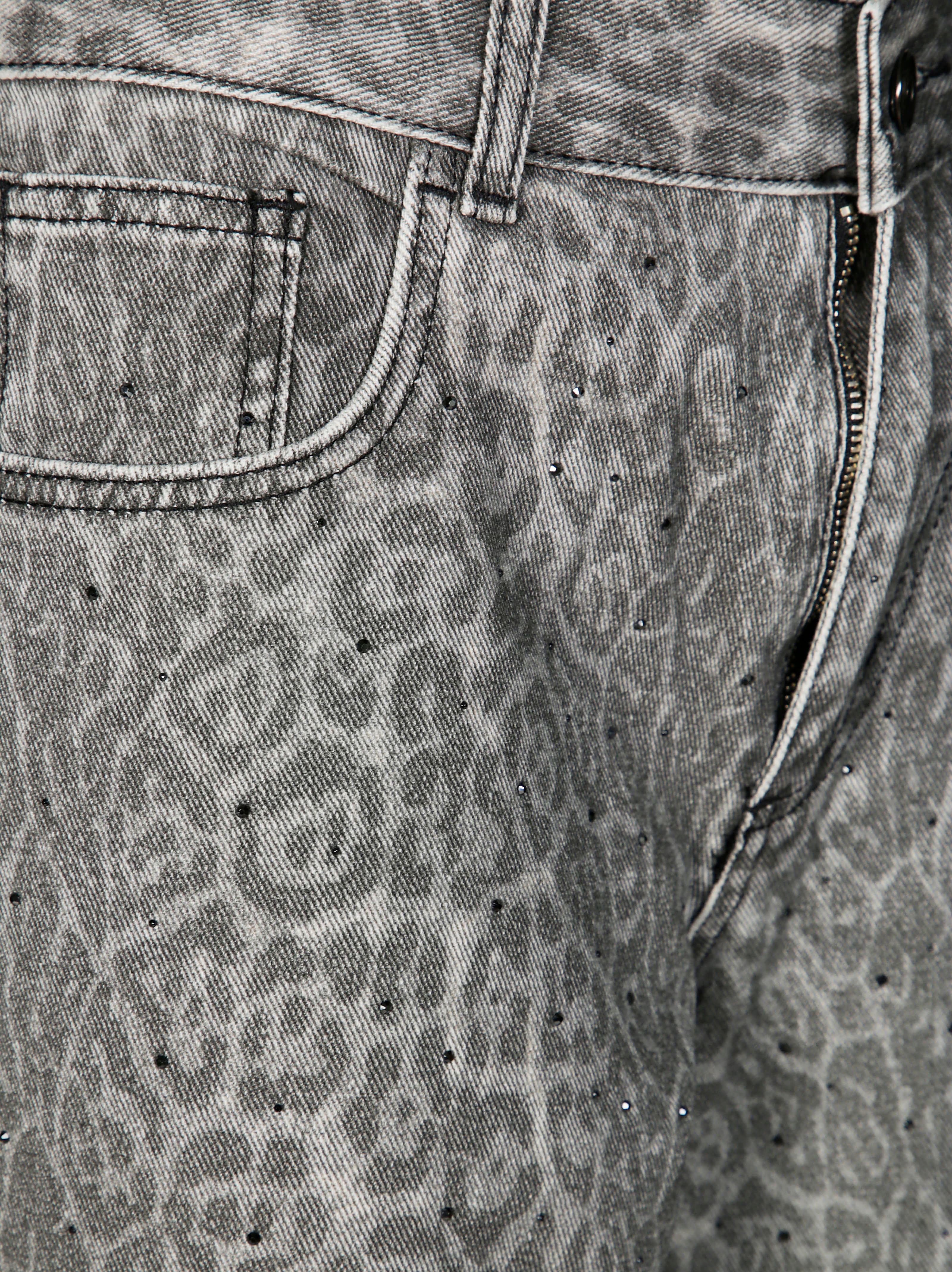 LIUJO Stylish Animal Print Jeans for Men