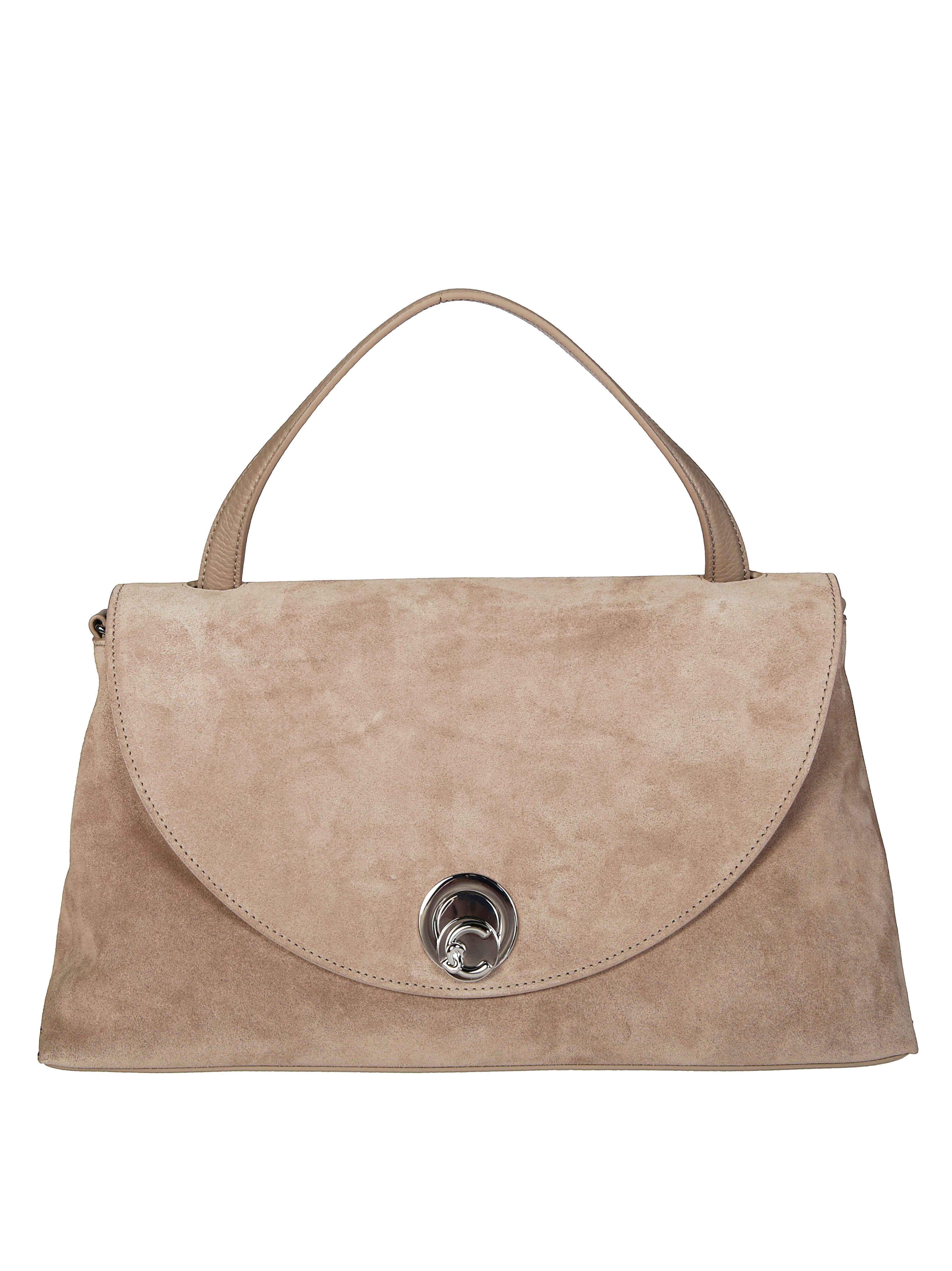 COCCINELLE Handheld Mini Suede Bag with Adjustable Shoulder Strap