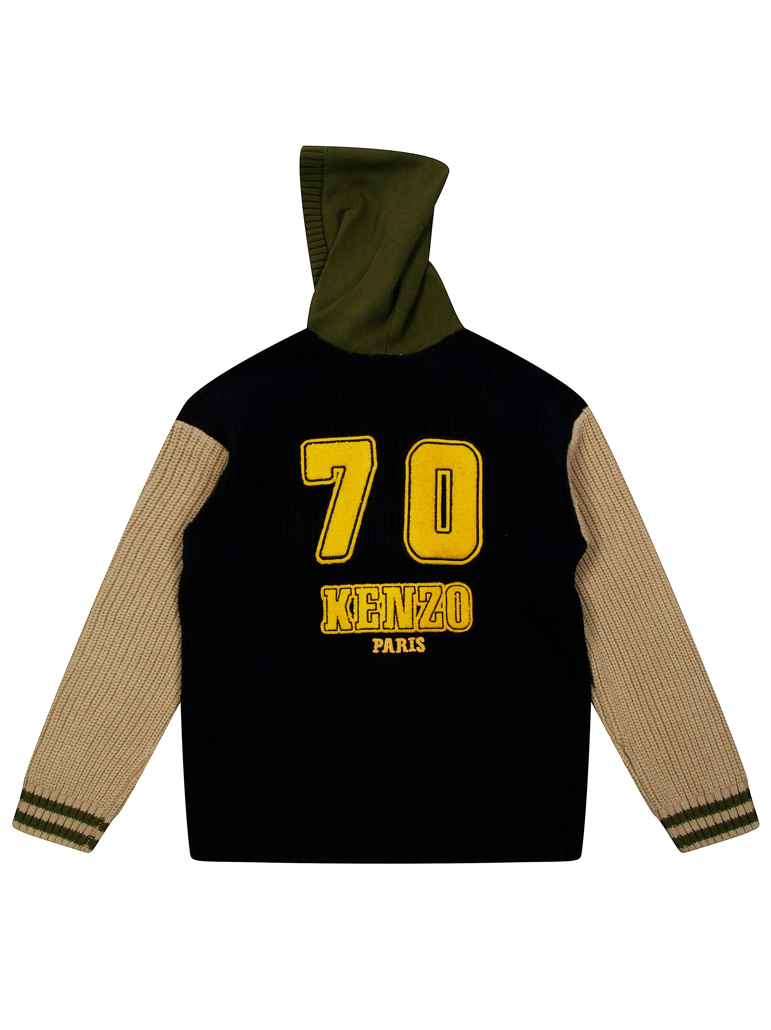 KENZO Color Block Cardigan with Hood for Kids