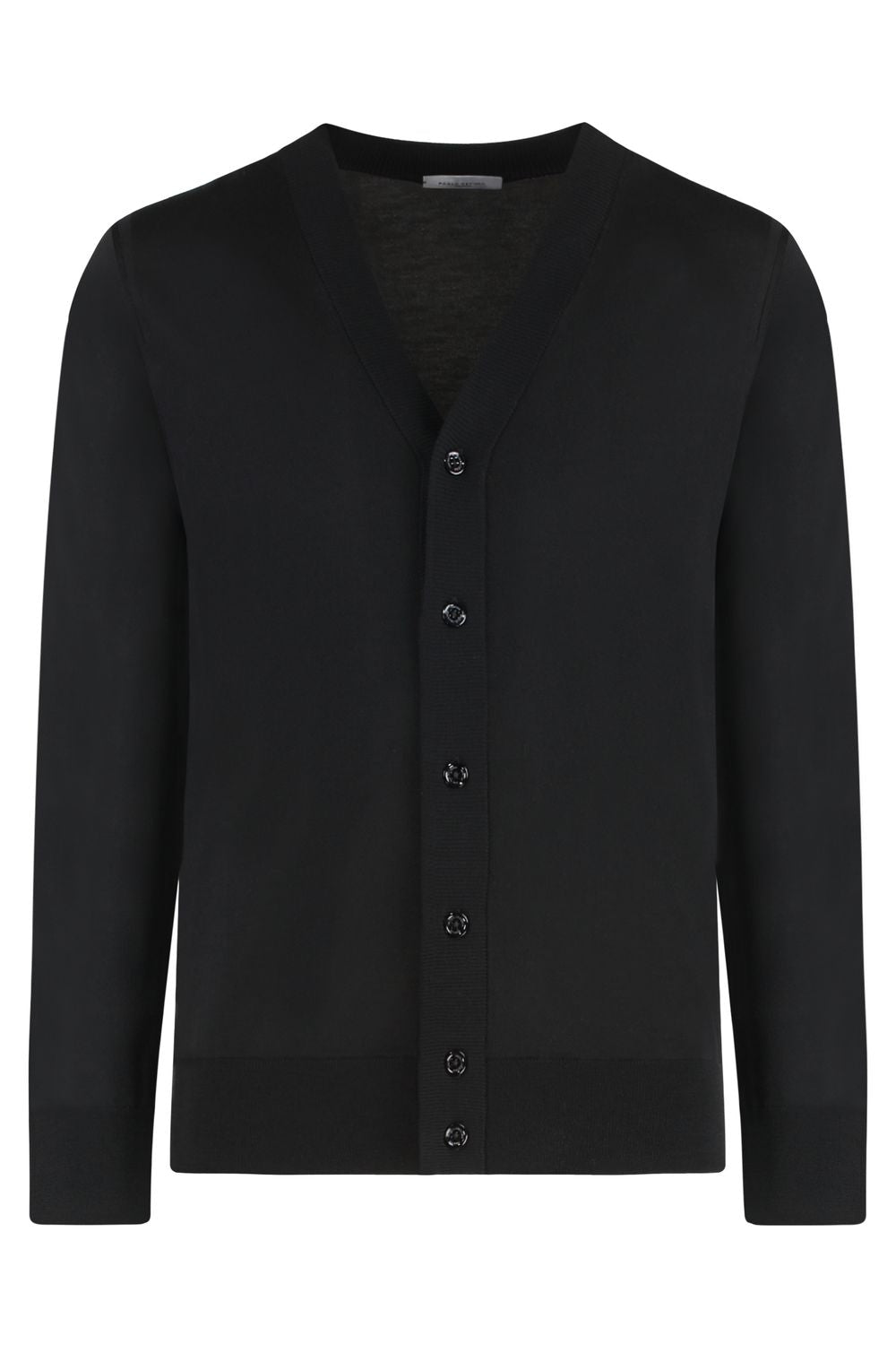 PAOLO PECORA Men's Virgin Wool Cardigan - Ribbed Knit Edges