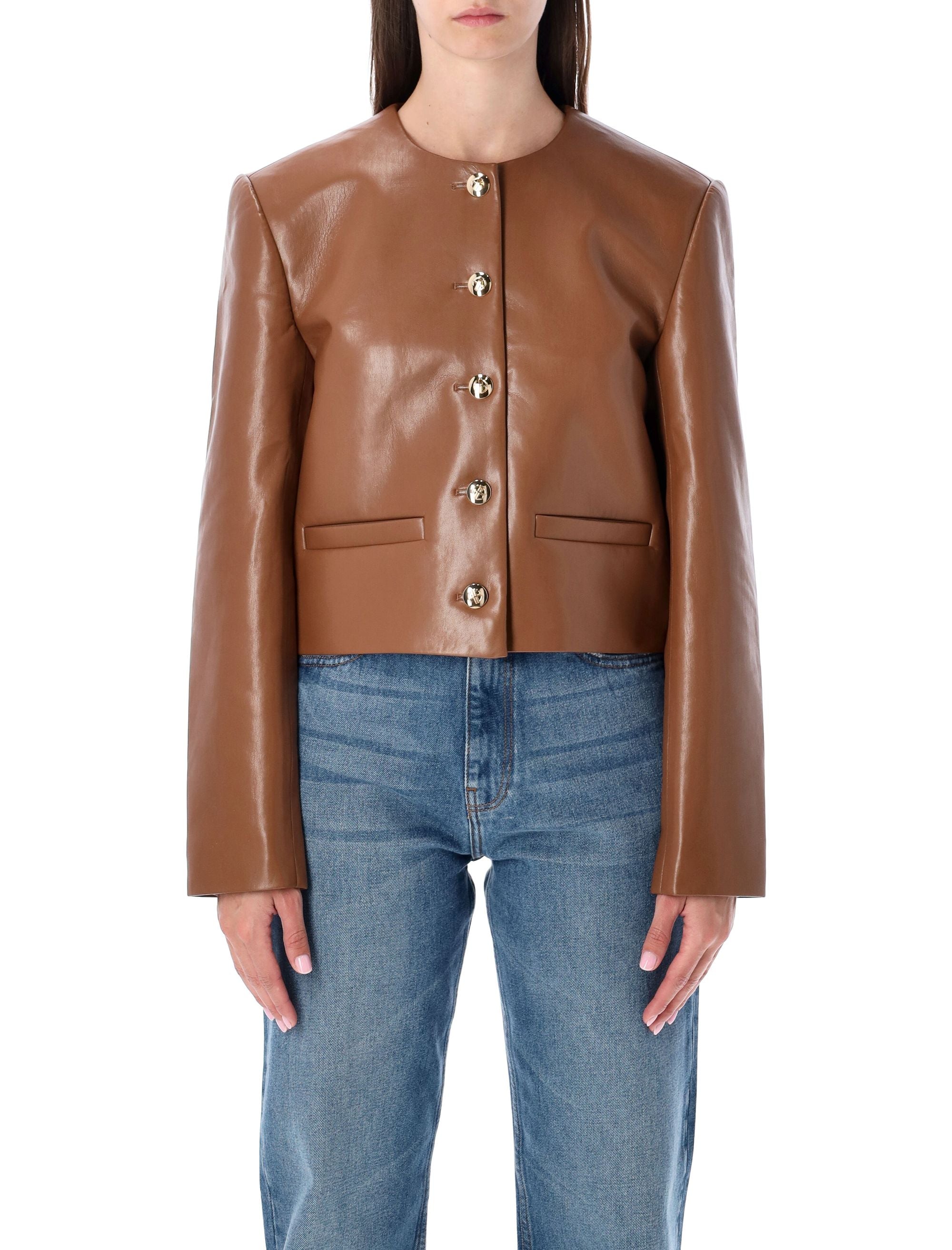 ANINE BING Mini Cropped Leather Jacket