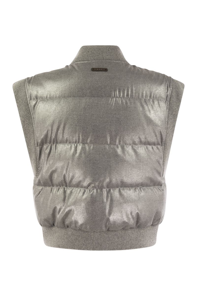 PESERICO Cropped Down Vest with Knit Edges
