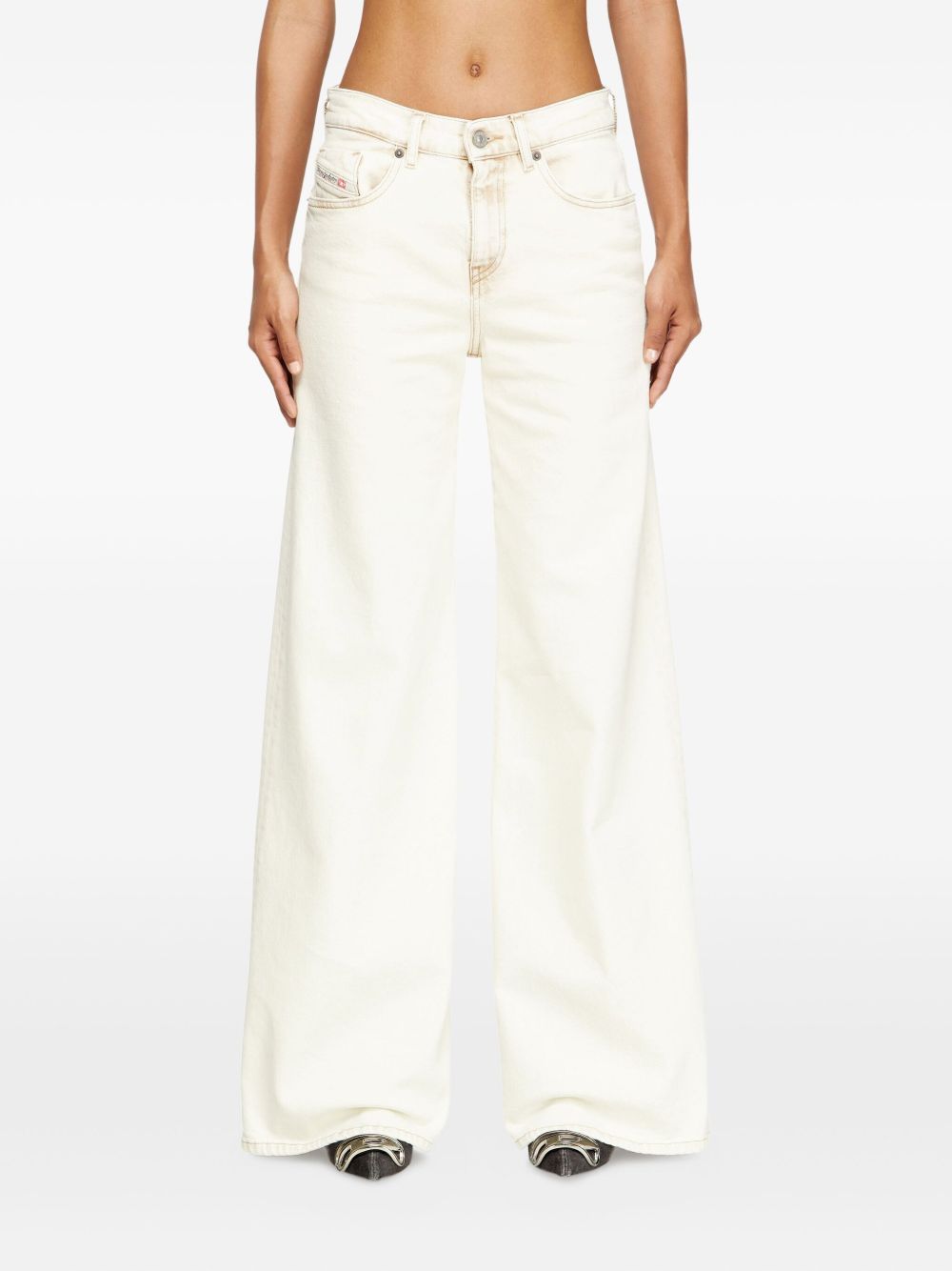 DIESEL Wide Leg Bleach-Effect Jeans