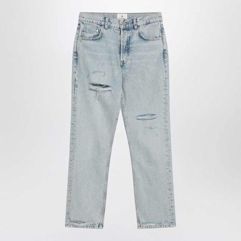 ANINE BING Straight-Leg Bleached Denim Jeans for Women