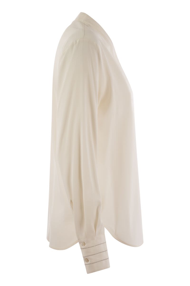 PESERICO Silk Crepe V-Neck Shirt