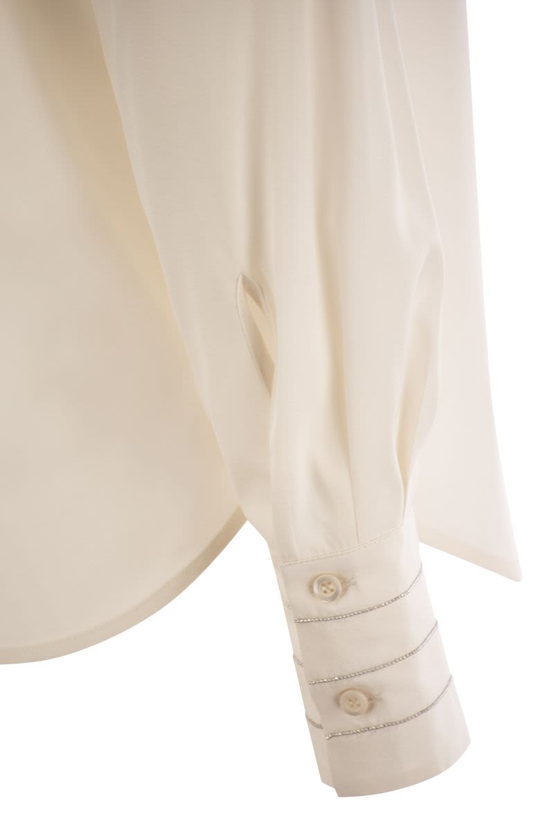 PESERICO Silk Crepe V-Neck Shirt