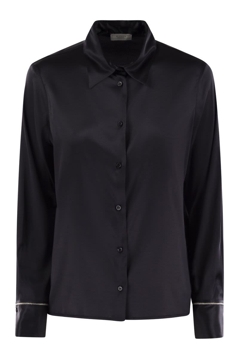 PESERICO Silk Crepe Button-Up Shirt