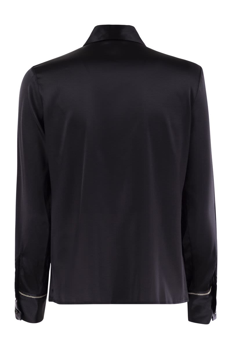 PESERICO Silk Crepe Button-Up Shirt