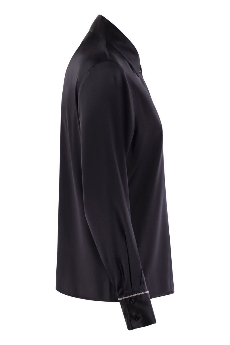 PESERICO Silk Crepe Button-Up Shirt