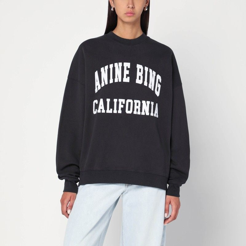 ANINE BING Vintage-Effect Crew Neck Sweatshirt - S Size
